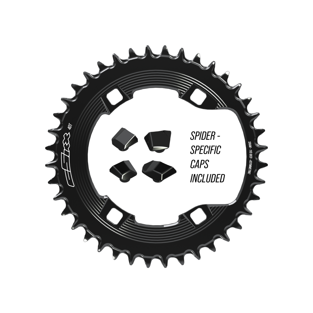 110bcd Asym 4bolt 1x Chainring (Fits Shimano cranks and others, NOT SRAM cranks)