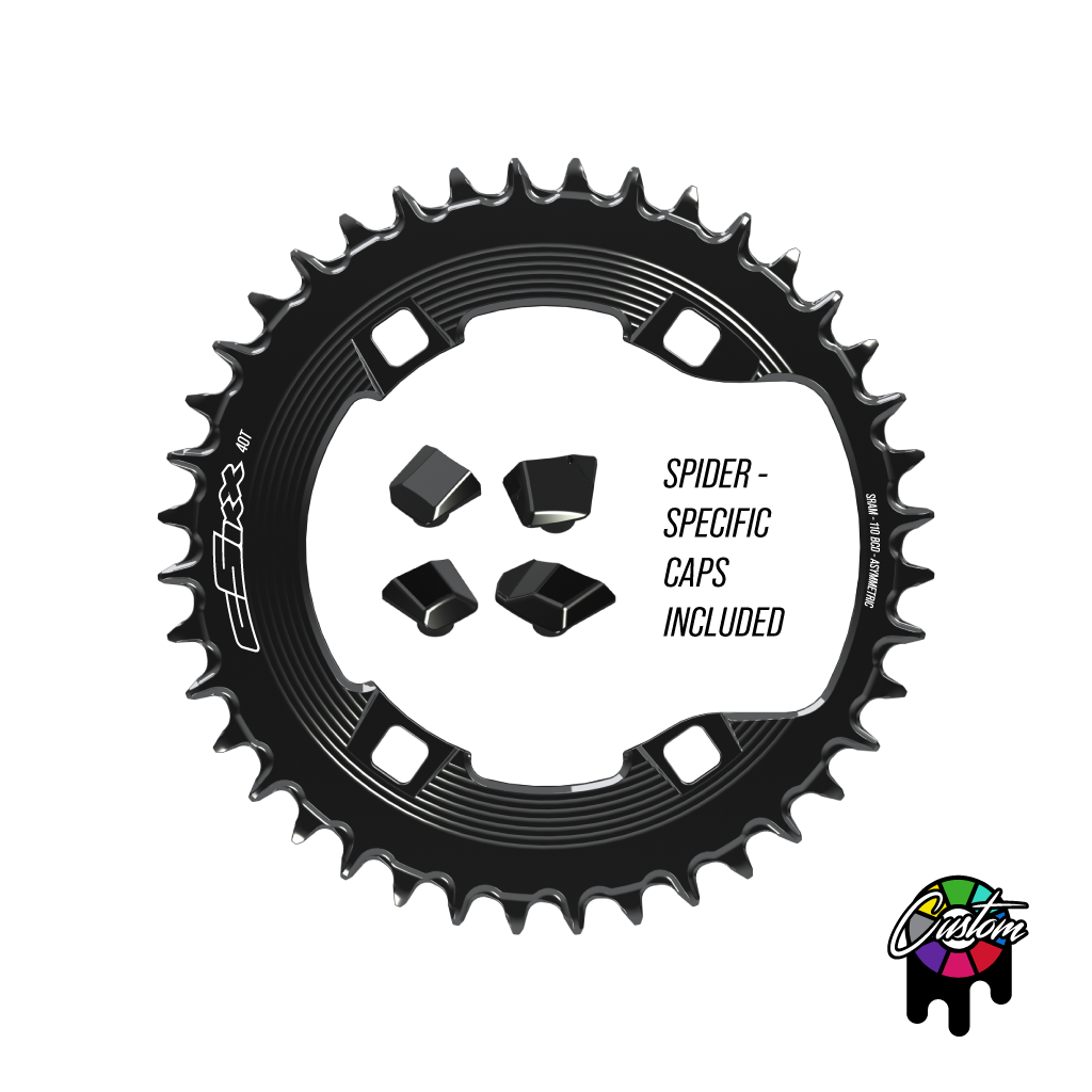 110bcd Asym 4bolt 1x Chainring (Fits Shimano cranks and others, NOT SRAM cranks)