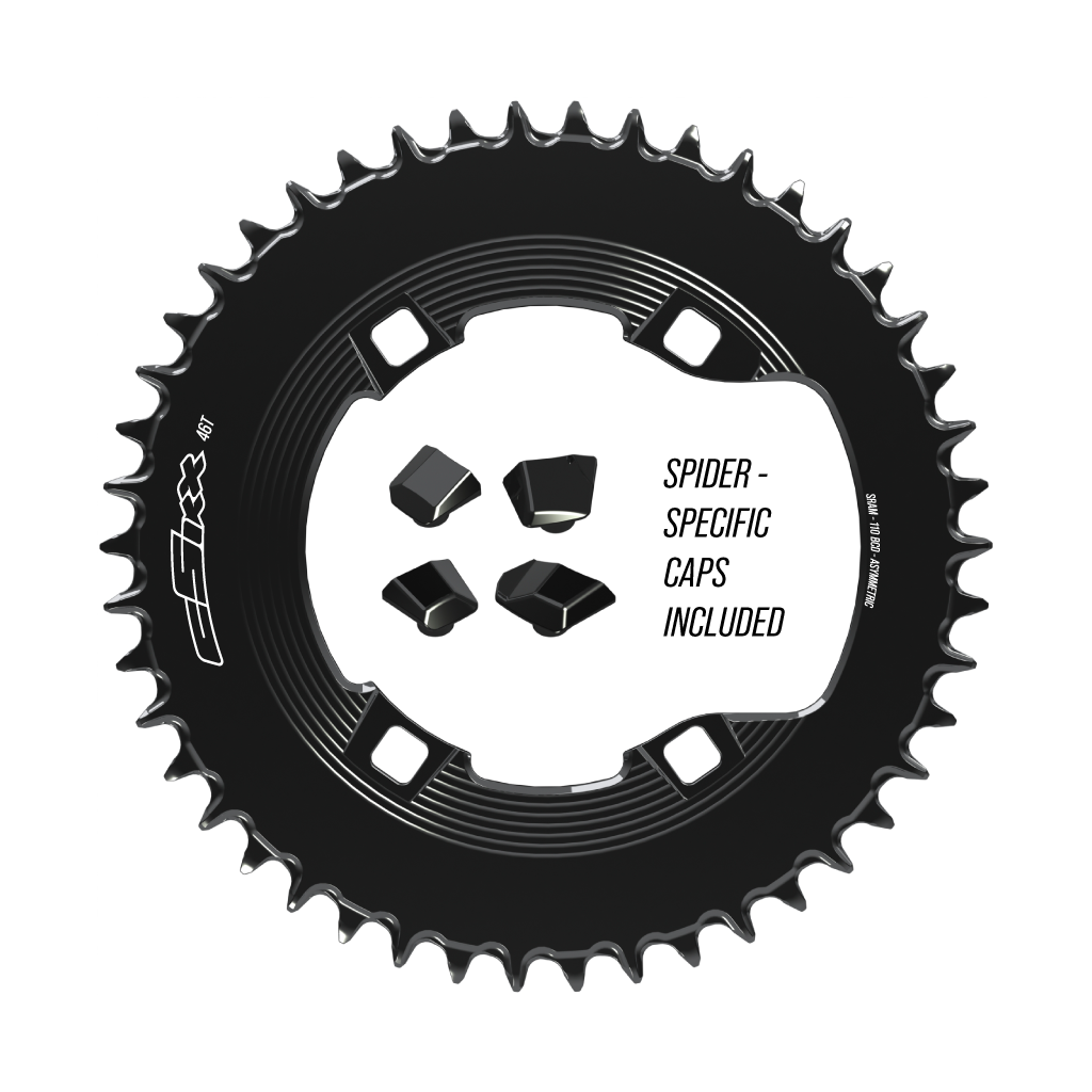 110bcd Asym 4bolt 1x Chainring (Fits Shimano cranks and others, NOT SRAM cranks)