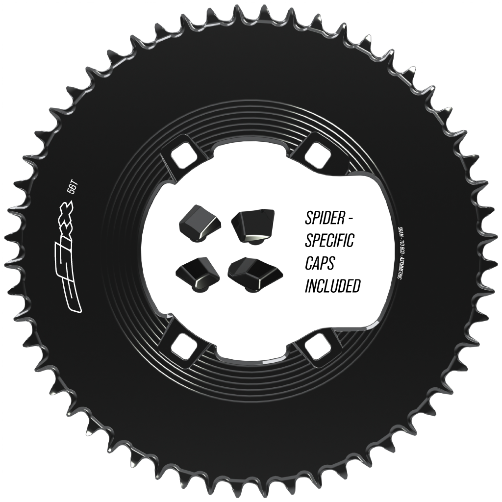 110bcd Asym 4bolt 1x Chainring (Fits Shimano cranks and others, NOT SRAM cranks)